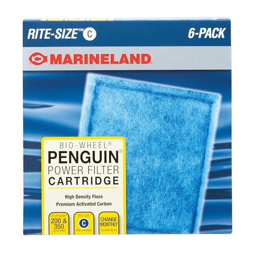 Premium Quiet Marineland Penguin Bio-Wheel Replacement Filter Cartridges, Rite-Size C, 6 Count - High-Efficiency Aquarium Filter detail