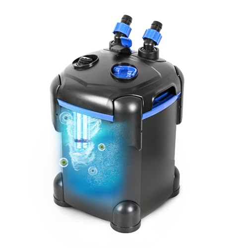 Premium Quiet AMOSIJOY Canister Filter, Ultra-Quiet External Aquarium Filter with Free Media for Large Fish Tanks and Aquariums - High-Efficiency Aquarium Filter detail