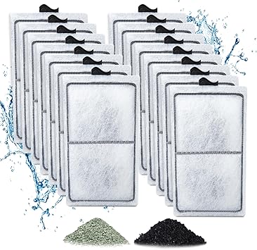 Premium Quiet 15 Pack PF-S Filter Cartridges Compatible with Silenstream PF10 Power Filters, Remplacement Aquarium Carbon Cartridge with Zeolite - High-Efficiency Aquarium Filter