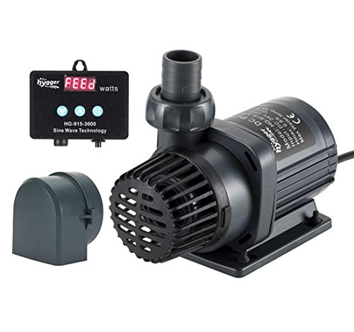 Premium Quiet Hygger 24V DC Water Pump with LCD Display Controller - Inline/Submersible Saltwater Aquarium Return Pump for Coral Reef Tank Sump - 2120 GPH - High-Efficiency Aquarium Filter detail
