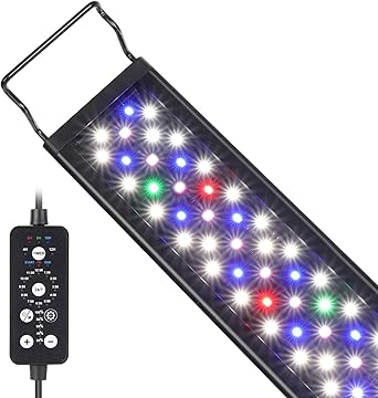 Premium Quiet hygger 48W LED Aquarium Light, 48-54 Inch Fish Tank Light with Timer Auto On/Off, Sunrise Sunset Mode, Adjustable Brightness and Colors, Full Spectrum Light with Extendable Brackets for Freshwater - High-Efficiency Aquarium Filter