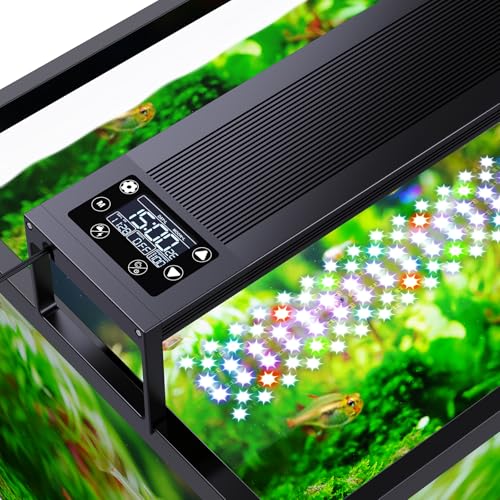 Premium Quiet SEAOURA 24/7 LED Aquarium Plant Light for 18-24 Inch Fish Tank, Auto On Off with Timer, 9 Colors, Adjustable Brightness, Daylight & Moonlight Mode, Full Spectrum Fish Tank Light for Plants - High-Efficiency Aquarium Filter detail