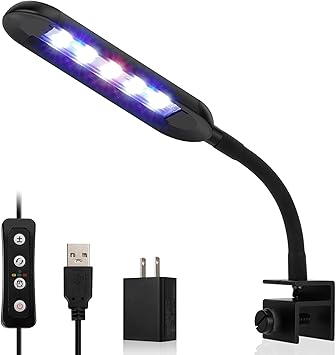 Premium Quiet hygger 0.5-5 Gallon Nano Tank Mini Clip-on Aquarium Light with White Blue Red LEDs Fish Tank Lighting Built-in Timer 5 Brightness Levels 6W with USB Port (Include Power Adapter) - High-Efficiency Aquarium Filter