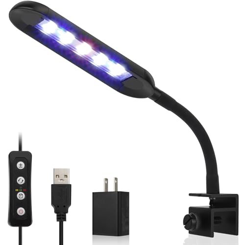 Premium Quiet hygger 0.5-5 Gallon Nano Tank Mini Clip-on Aquarium Light with White Blue Red LEDs Fish Tank Lighting Built-in Timer 5 Brightness Levels 6W with USB Port (Include Power Adapter) - High-Efficiency Aquarium Filter detail