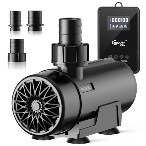 Premium Quiet hygger 15W-100W Water Pump with Controller (Up to 3430GPH), Submersible/Inline Return Pump with Adjustable Mode/Flow, 2 Fountain Pump with 2 Inlet Cover and 3 Nozzles, for Fish Tank, Pond, Aquarium - High-Efficiency Aquarium Filter detail