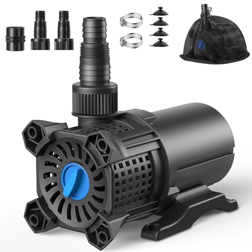 Premium Quiet OYO Water Pond Pump Set, 850GPH Submersible Water Pump Adjustable for Fountains & Waterfalls, 46W Powerful Motor, 2 Installation Options with Filter Bag & 20.3ft Power Cord for Outdoor Pond & Aquarium - High-Efficiency Aquarium Filter detail