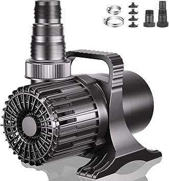 Premium Quiet WaterRebirth (7000GPH-320W, UL listed) Large Fountain Submersible Water Pond Sump Pump Aquarium Electric Waterfall Pump Outdoor PS- 7000 - High-Efficiency Aquarium Filter