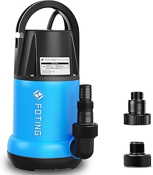 Premium Quiet FOTING Sump Pump 1HP Clean/Dirty Submersible Water Pump,4600GPH Utility Pump Thermoplastic Electric Portable Transfer Water Pump for Swimming Pool Pond Basement with 10ft Power Cord,Manual - High-Efficiency Aquarium Filter
