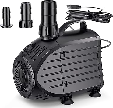 Premium Quiet NFESOLAR Submersible Water Pump 1200GPH, Ultra Quiet Submersible Pump with Dry Burning Protection 11ft High Lift for Pond, Fountains, Waterfall, Hydroponics, Aquariums KF208 - High-Efficiency Aquarium Filter