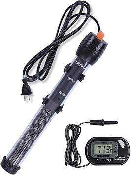 Premium Quiet Orlushy Submersible Aquarium Heater, Adjustable Fish Tahk Heater with Free Thermometer Suitable for Marine Saltwater and Freshwater - High-Efficiency Aquarium Filter