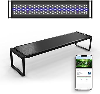 Premium Quiet FZONE Aquarium Light for Plants, 24W LED Fish Tank Light for 18–24‘’, Full Spectrum with APP Control, Timer & Sunrise/Sunset (Light 45) - High-Efficiency Aquarium Filter