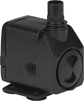 Premium Quiet Little Giant PES-130-PW 115-Volt, 130 GPH Magnetic Drive Fountain/Pond Pump with 6-Ft. Cord, Black, 566716 - High-Efficiency Aquarium Filter