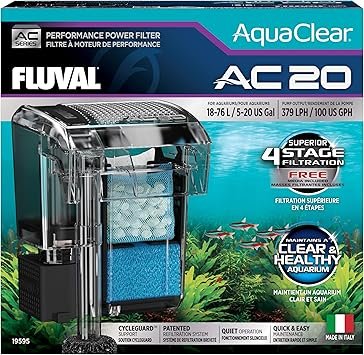 Premium Quiet AC20 Power Filter, 5-20 US Gal / 18-76 L - Fluval USA (fluvalaquatics.com) - High-Efficiency Aquarium Filter