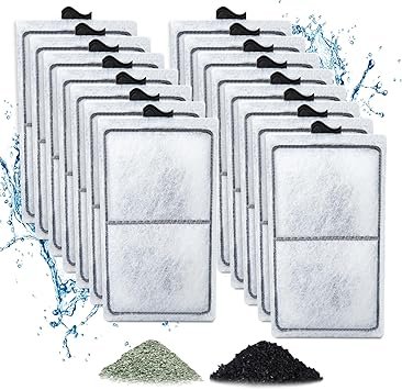 Premium Quiet 15 Pack PF-S Filter Cartridges Compatible with Silenstream PF10 Power Filters, Remplacement Aquarium Carbon Cartridge with Zeolite - High-Efficiency Aquarium Filter