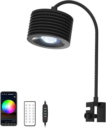 Premium Quiet Lominie LED Aquarium Light, Full Spectrum Fish Tank Clip-on Saltwater Planted Light With Adjustable Gooseneck for Coral Tanks, Dimmable Nano Refugium Supports Remote WiFi - High-Efficiency Aquarium Filter