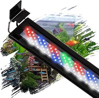 Premium Quiet Led Aquarium Light, Full Spectrum Fish Tank Lights, 55/75 Gallon Freshwater Fishtank Hood Lighting for Grow Fish, Plants, Adjustable from 48 to 54 Inch - High-Efficiency Aquarium Filter