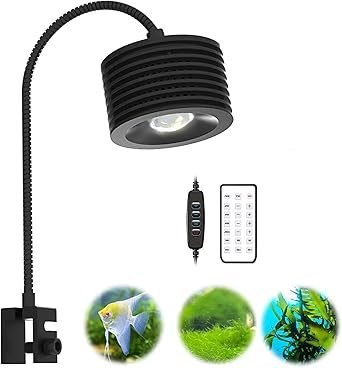 Premium Quiet Lominie 16W Full Spectrum Aquarium Light, 4 Channels Remote Control,Adjustable Gooseneck Freshwater Super Bright Fish Tank Light for Planted Nano Freshwater Aquarium Tank - High-Efficiency Aquarium Filter