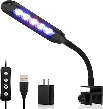 Premium Quiet hygger 0.5-5 Gallon Nano Tank Mini Clip-on Aquarium Light with White Blue Red LEDs Fish Tank Lighting Built-in Timer 5 Brightness Levels 6W with USB Port (Include Power Adapter) - High-Efficiency Aquarium Filter