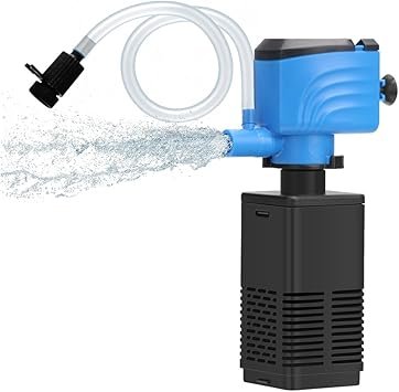 Premium Quiet DaToo Aquarium Filter 5-15 Gallon Fish Tank Filter 120GPH Powerful Pump For Aquariums Adjustable Air Flow Submersible Internal Aquarium Filters For Pond Wavemaker Air Supply Freshwater And Saltwater - High-Efficiency Aquarium Filter