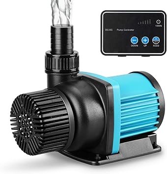 Premium Quiet 3170 GPH Aquarium 24V DC Water Pump with Controller, Submersible Return Pump for Fish Tank,Aquariums,Fountains,Sump,Hydroponic,Freshwater and Marine Water Use (3170GPH,86W,20.3FT) - High-Efficiency Aquarium Filter