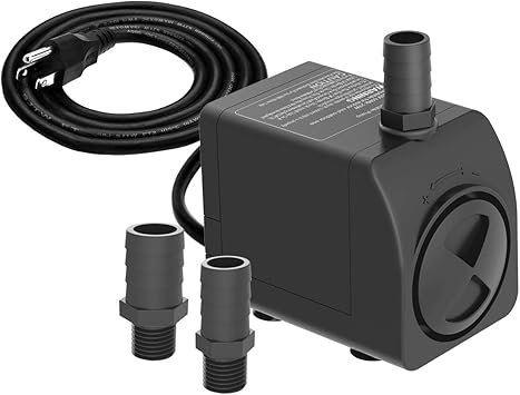 Premium Quiet Knifel Submersible Pump 300GPH Ultra Quiet with Over Heating Protection 6ft High Lift for Fountains, Hydroponics, Ponds, Aquariums & More… - High-Efficiency Aquarium Filter