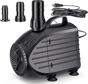 Premium Quiet NFESOLAR Submersible Water Pump 1200GPH, Ultra Quiet Submersible Pump with Dry Burning Protection 11ft High Lift for Pond, Fountains, Waterfall, Hydroponics, Aquariums KF208 - High-Efficiency Aquarium Filter