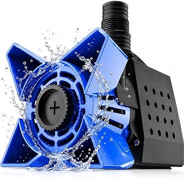 Premium Quiet AgiiMan Pond Pumps -2HP 3500GPH Pool Cover Pump with Filter Bag and 33 FT Cable, Submersible Water Pump Max Lifting Height 20 FT, Ultra Quiet Sump Pump for Pond, Waterfall, Blue - High-Efficiency Aquarium Filter