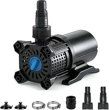 Premium Quiet OYO WATER UL-Listed Submersible Pump, 850GPH Adjustable Flow, Outdoor In-line Utility for Koi Ponds, Fountains, Hydroponics & Fish Tanks, 20ft Cord with Mesh Bag - High-Efficiency Aquarium Filter