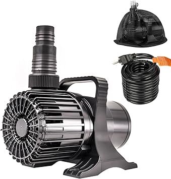 Premium Quiet OYO WATER Outdoor Large 4700gph-250W 32.8FT Pond Water-fall & Kio Fish Fountain-s &Garden Pump Submersible IPX8: Long 32.8FT Cord Smart-er & Quieter Duck & Yard& Patio Ponds Pumps, 1 Barrier Pump Bag - High-Efficiency Aquarium Filter