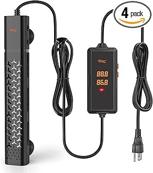 Premium Quiet hygger 200w Aquarium Heater, Submersible Fish Tank Heater with Intelligent Temperature Control and Leaving Water Automatically Stop Heating System, for 20-40 Gallon Tanks - High-Efficiency Aquarium Filter