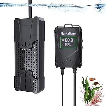 Premium Quiet Aquarium Heater 300W/500W/800W/1000W for 20-300 Gal, Fish Tank Heater with Intelligent Leaving Water Automatica Stop Heating and Overheating Protection, for Freshwater & Saltwater - High-Efficiency Aquarium Filter