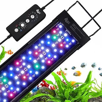 Premium Quiet AQQA LED Aquarium Light, 24/7 Mode IP68 Waterproof Extendable Bracket Fish Tank Light, DIY Mode Full Spectrum Aquarium Plant Light, Adjustable Timer/Brightness Memory Function for 24-32 Inch Fish Tank - High-Efficiency Aquarium Filter