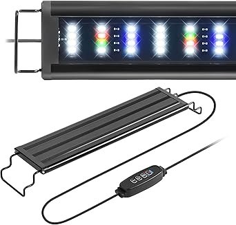 Premium Quiet AQUANEAT LED Aquarium Light with Timer for 12-16 Inch Fish Tank, Brightness Adjustable, Full Spectrum, Low Medium Light Plant Lamp - High-Efficiency Aquarium Filter