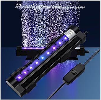 Premium Quiet DaToo Submersible Aquarium Light 6Inch Fish Tank Light Bubbler Wall with Air Bubble Hole IP68 Waterproof Color Changing Led Light for Freshwater and Saltwater Aquariums Fish Tanks - High-Efficiency Aquarium Filter