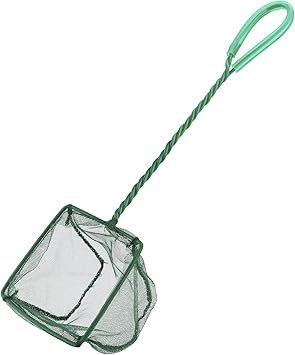 Premium Quiet Pawfly Aquarium Fish Net with Braided Metal Handle Square Net with Soft Fine Mesh Sludge Food Residue Wastes Skimming Cleaning Net for Fish Tanks Small Koi Ponds and Pools - High-Efficiency Aquarium Filter